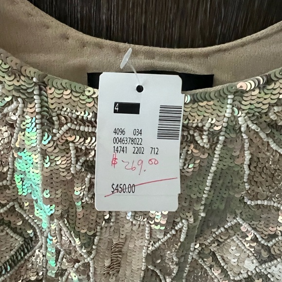 NWT Needle & Thread Metallic Geometric Mini Dress - Picture 5 of 6